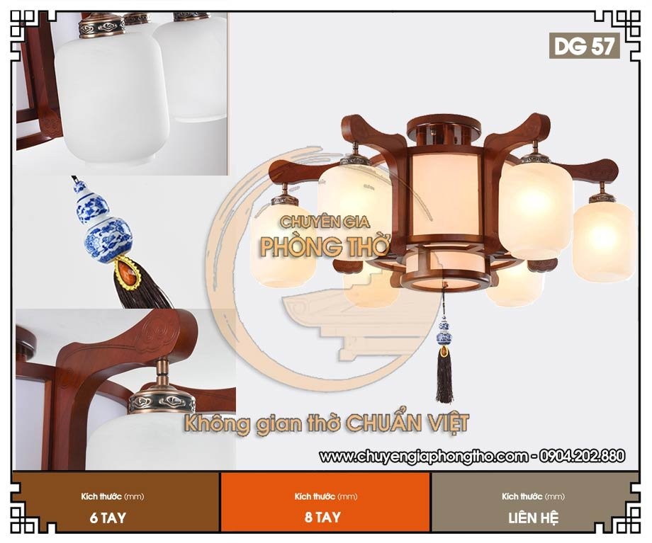 Mẫu đèn trần phòng thờ DG57