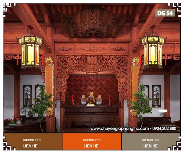 Mẫu đèn trang trí nhà gỗ nhà thờ họ DG54