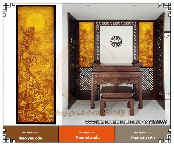 Mẫu tranh trúc chỉ cá chép