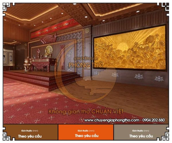 Tranh trúc chỉ đầm sen trang trí phòng thờ