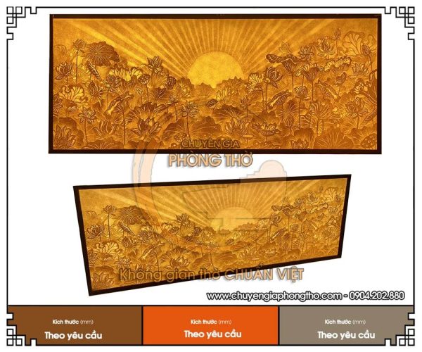 Tranh trúc chỉ đầm sen trang trí phòng thờ
