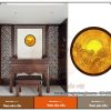 Tranh trúc chỉ hoa sen hình tròn
