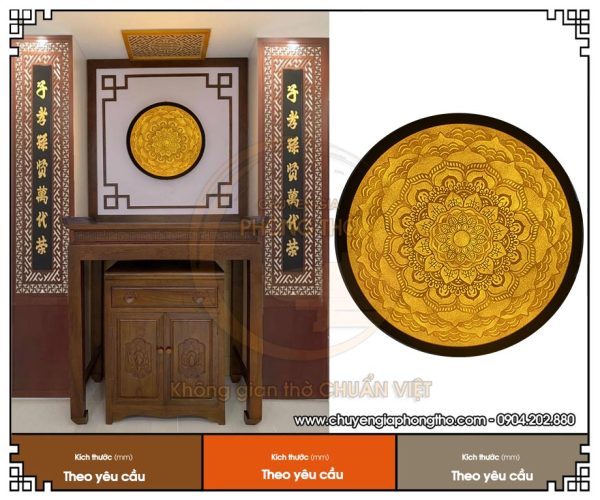 Tranh trúc chỉ Mandala hình tròn