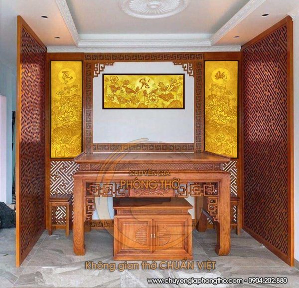 Tranh trúc chỉ Tâm Đức Phúc trang trí phòng thờ