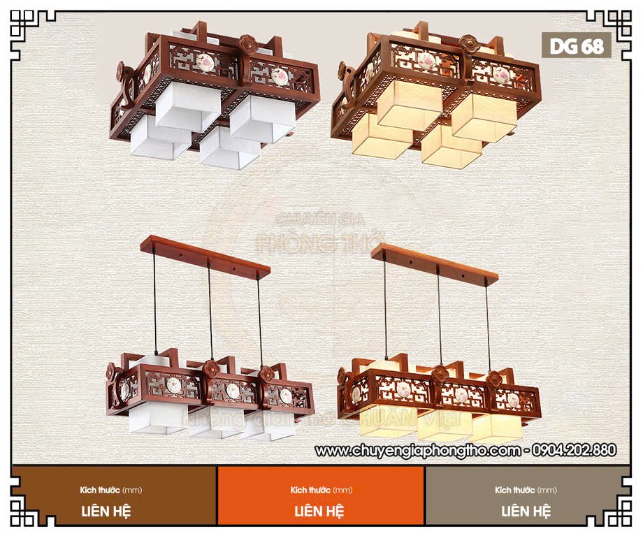 Đèn chùm gỗ cao cấp DG68 Đèn chùm gỗ cao cấp DG68