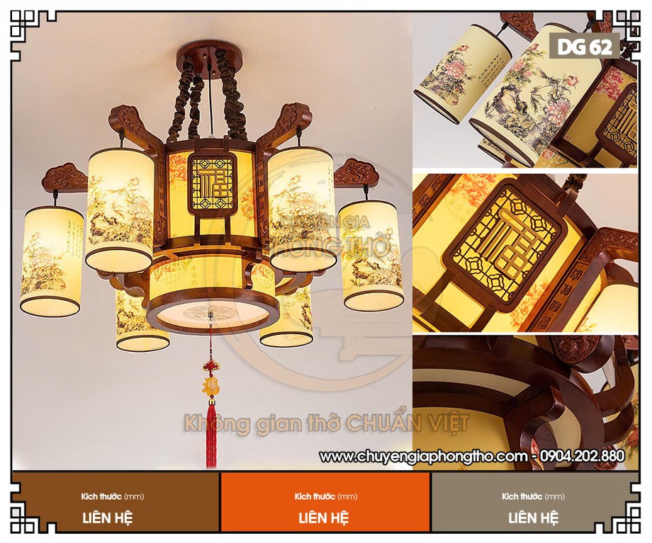 Đèn chùm phòng thờ DG62 Đèn chùm phòng thờ DG62