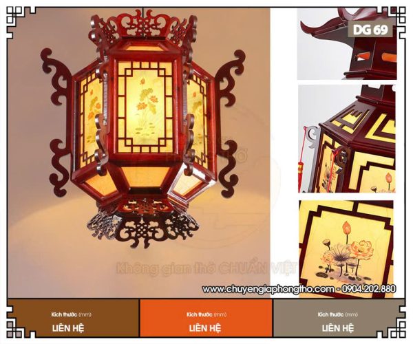 Đèn lồng lục giác hoa sen DG69