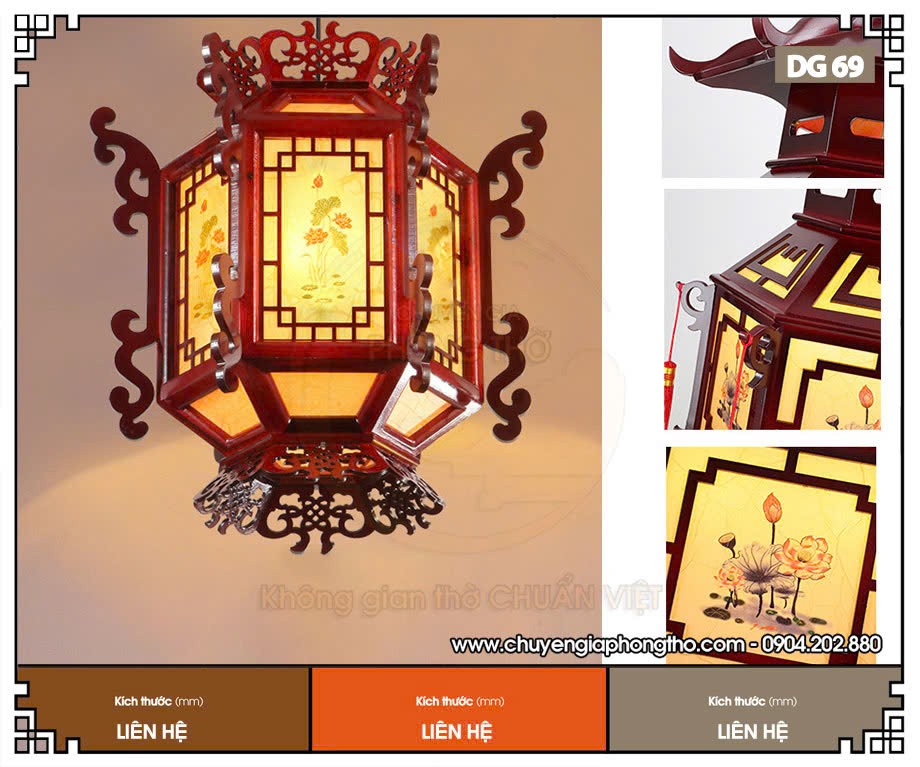 Đèn lồng lục giác hoa sen DG69 Đèn lồng lục giác hoa sen DG69