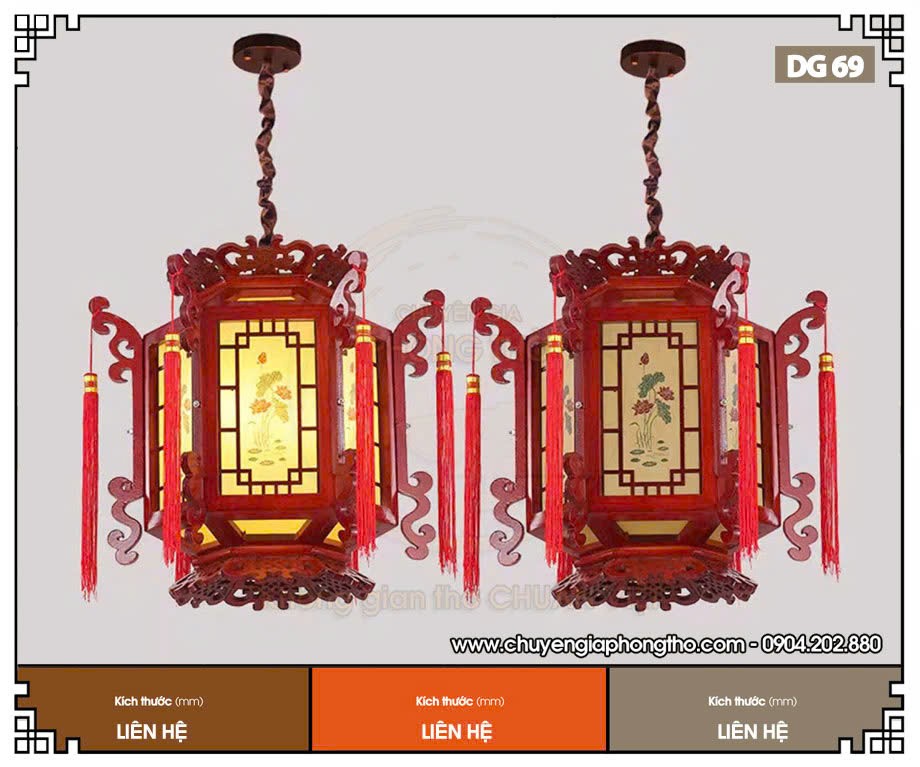Đèn lồng lục giác hoa sen DG69 Đèn lồng lục giác hoa sen DG69