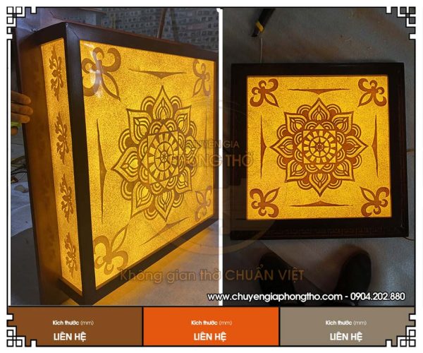 Đèn trúc chỉ ốp trần Mandala trang trí phòng thờ