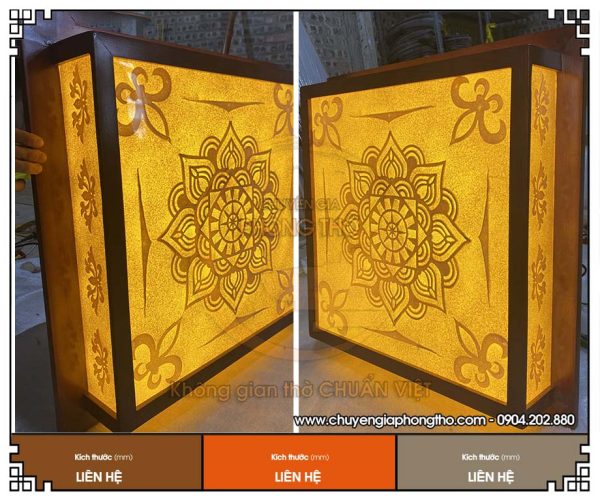Đèn trúc chỉ ốp trần Mandala trang trí phòng thờ