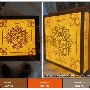 Đèn trúc chỉ ốp trần Mandala trang trí phòng thờ