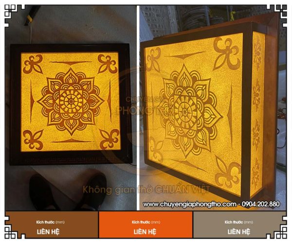 Đèn trúc chỉ ốp trần Mandala trang trí phòng thờ