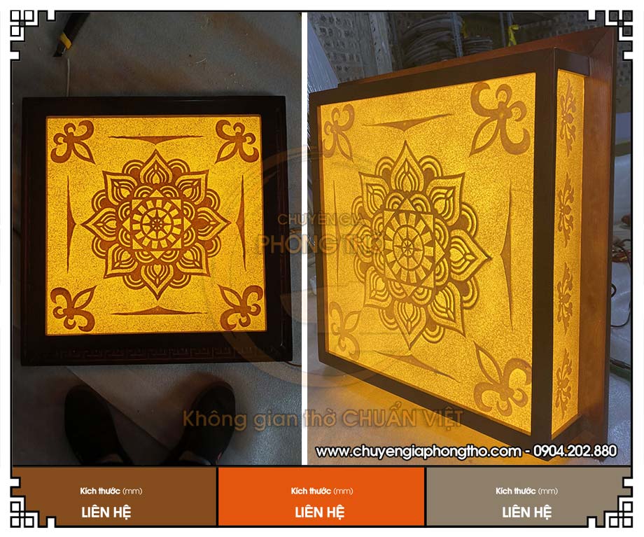 Đèn trúc chỉ ốp trần Mandala trang trí phòng thờ