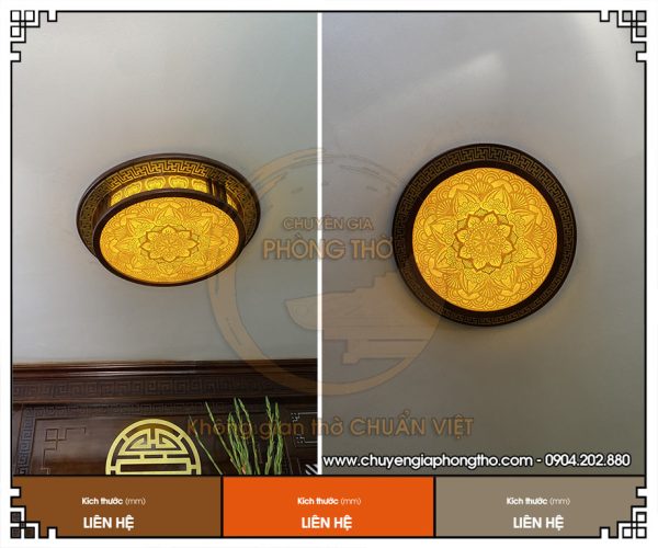 Đèn trúc chỉ ốp trần thủ công trang trí phòng thờ