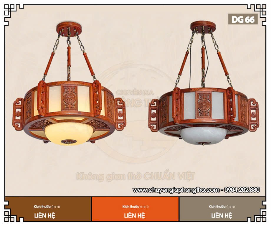 Mẫu đèn thả trần (DG66) trang trí phòng thờ Mẫu đèn thả trần (DG66) trang trí phòng thờ