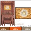Tranh trúc chỉ Mandala sen chữ nhật