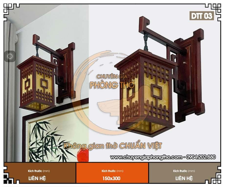 Đèn gỗ treo tường DTT03