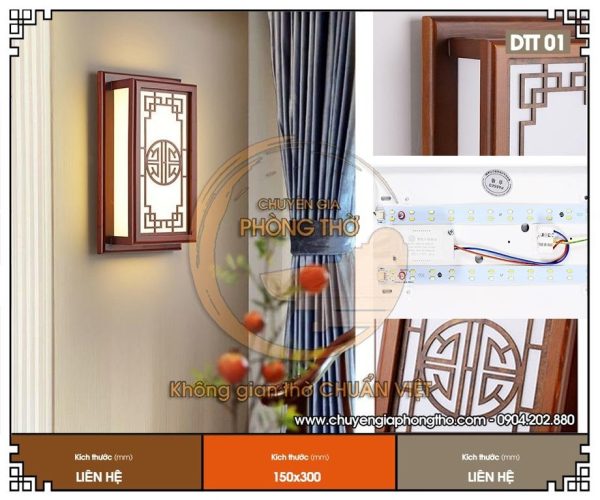 Đèn ốp tường bằng gỗ DTT01