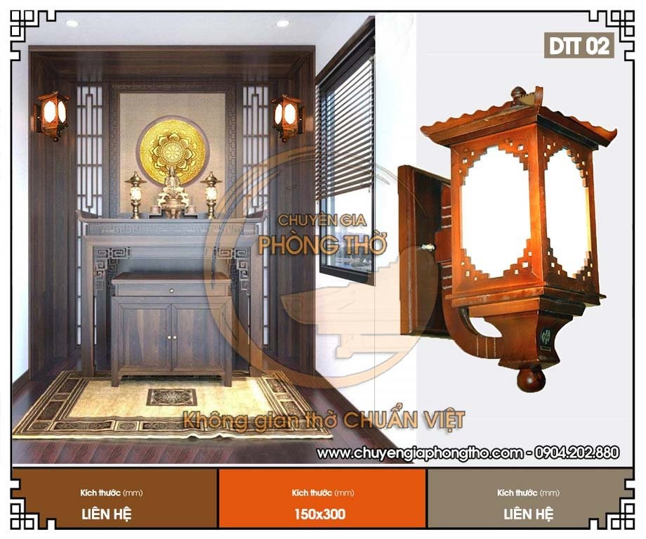 Đèn treo tường phòng thờ DTT02