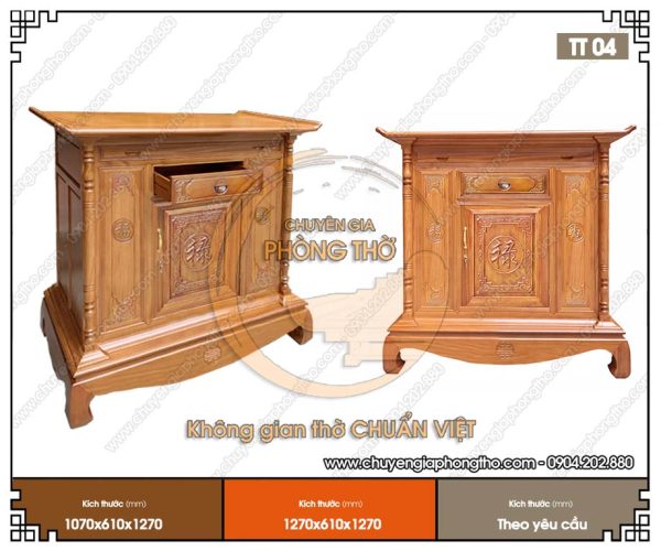 Tủ thờ chữ phúc TT04 cho không gian phòng thờ