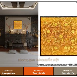 Tranh trúc chỉ Mandala hình vuông – Nhận đặt theo yêu cầu