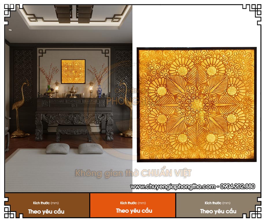 Tranh trúc chỉ Mandala hình vuông – Nhận đặt theo yêu cầu