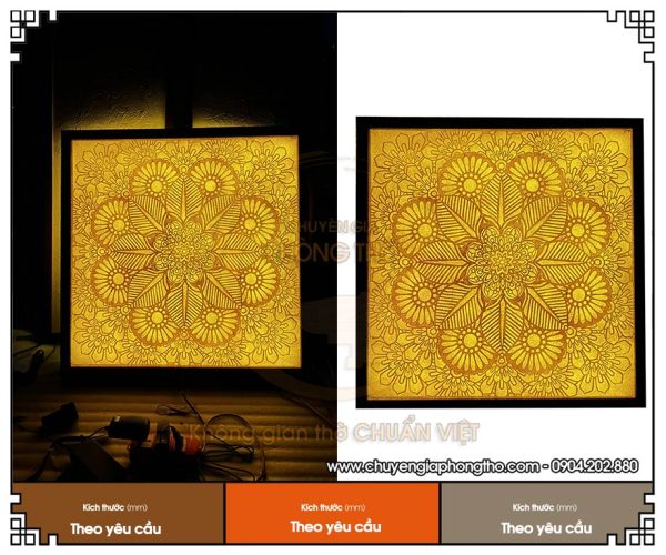 Tranh trúc chỉ Mandala hình vuông – Nhận đặt theo yêu cầu