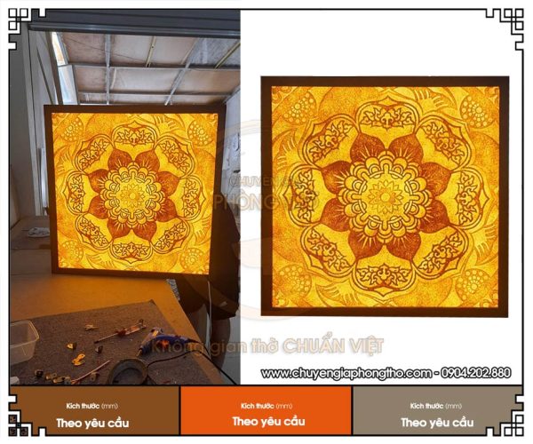 Tranh trúc chỉ Mandala hình vuông – Nhận đặt theo yêu cầu