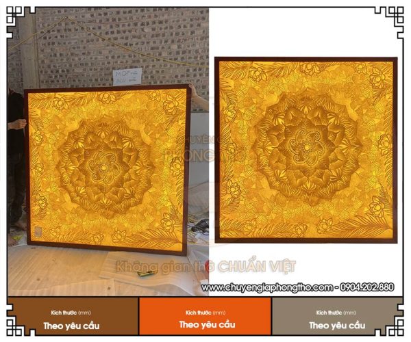 Tranh trúc chỉ Mandala hình vuông – Nhận đặt theo yêu cầu