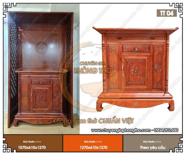 Tủ thờ chữ phúc TT04 cho không gian phòng thờ