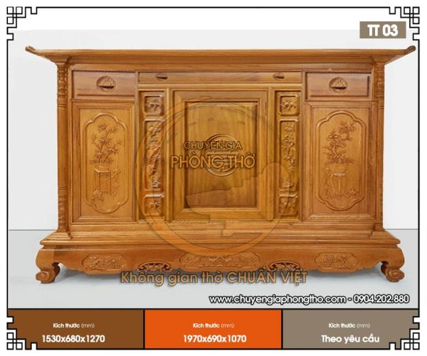 Tủ thờ chữ thọ TT03 trang nghiêm