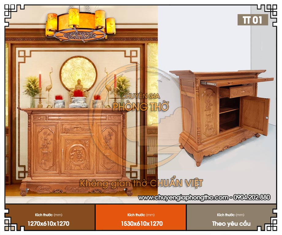 Tủ thờ liên hoa TT01 hiện đại