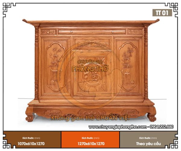 Tủ thờ liên hoa TT01 hiện đại