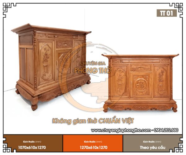 Tủ thờ liên hoa TT01 hiện đại