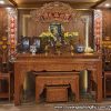 Bàn thờ triện sen gỗ sồi hiện đại và sang trọng