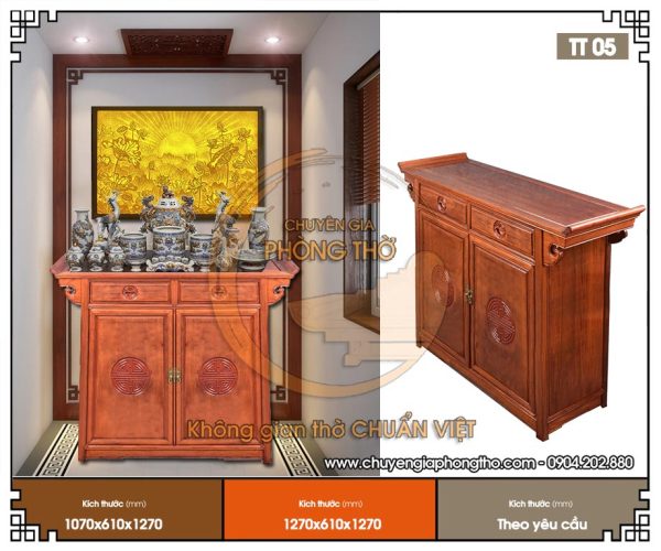 Mẫu tủ thờ đơn giản đẹp TT05
