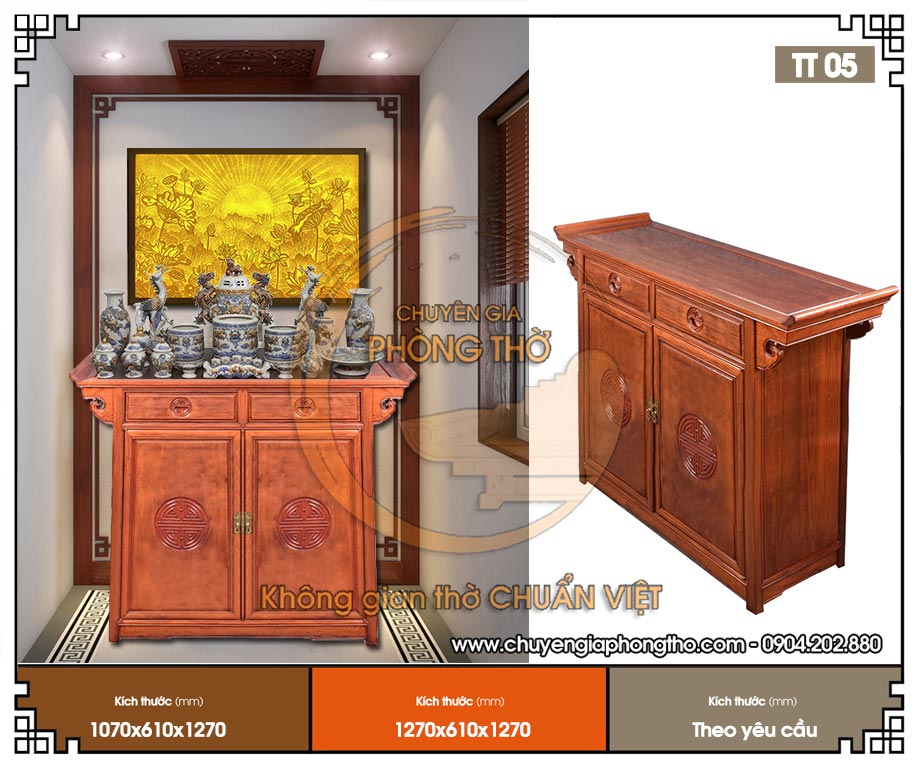 Mẫu tủ thờ đơn giản đẹp TT05