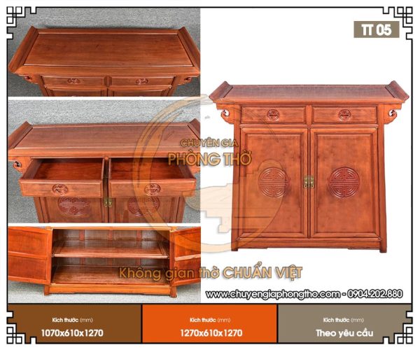 Mẫu tủ thờ đơn giản đẹp TT05