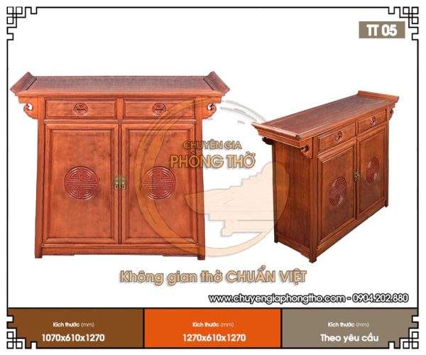 Mẫu tủ thờ đơn giản đẹp TT05