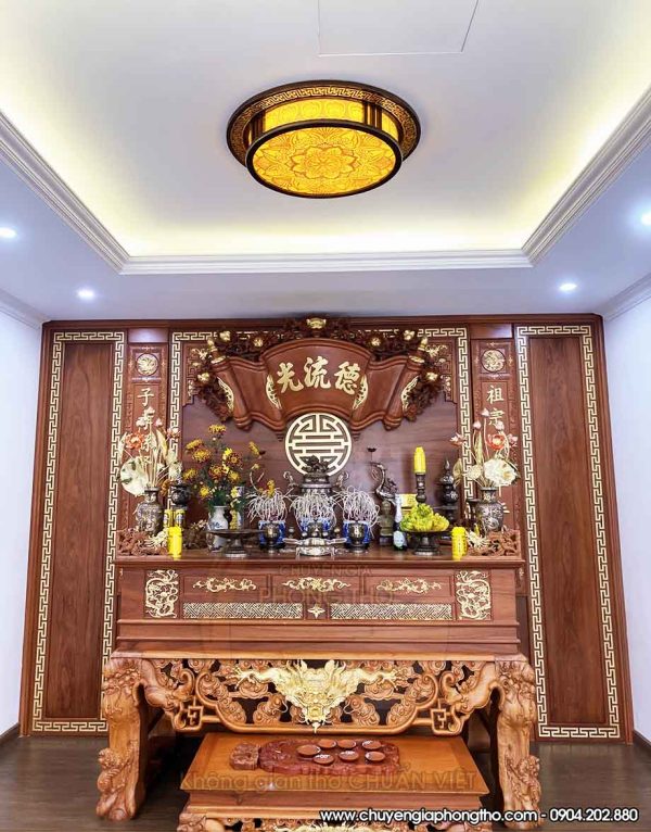 Sập thờ tứ linh dát vàng – Tôn vinh vẻ đẹp tâm linh sang trọng