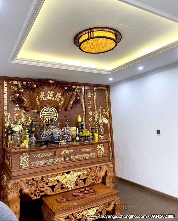 Sập thờ tứ linh dát vàng – Tôn vinh vẻ đẹp tâm linh sang trọng