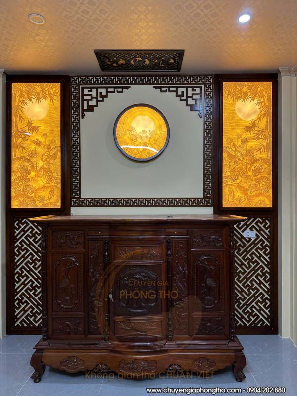 Tủ thờ Tam Đa gỗ gõ – Sự lựa chọn hoàn hảo cho không gian thờ