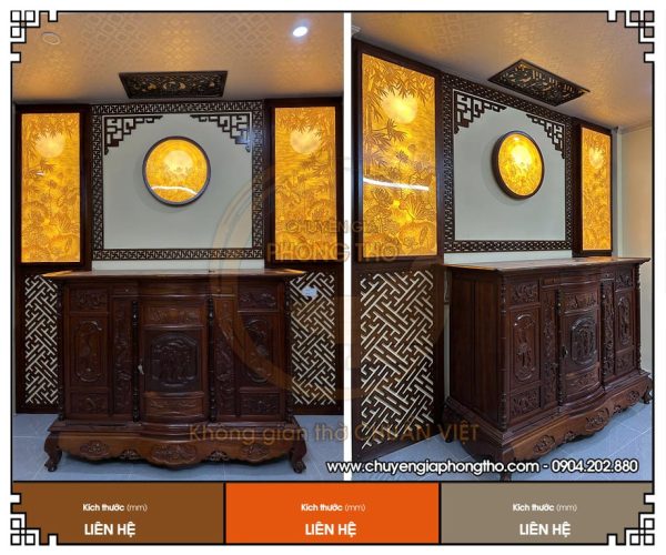 Tủ thờ Tam Đa gỗ gõ – Sự lựa chọn hoàn hảo cho không gian thờ