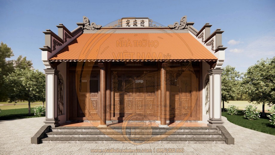 Bản vẽ thiết kế nhà thờ họ 3 gian 2 mái bê tông giả gỗ tại xã Quảng Lâm Bản vẽ thiết kế nhà thờ họ 3 gian 2 mái bê tông giả gỗ tại xã Quảng Lâm