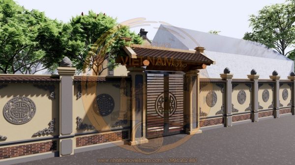 Phối cảnh nhà thờ họ 3 gian 2 mái tại xã Lâm Bình, Tuyên Quang