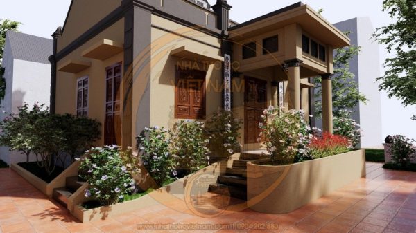 Phối cảnh nhà thờ họ 3 gian 2 mái tại xã Lâm Bình, Tuyên Quang