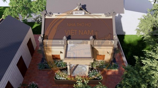 Phối cảnh nhà thờ họ 3 gian 2 mái tại xã Lâm Bình, Tuyên Quang