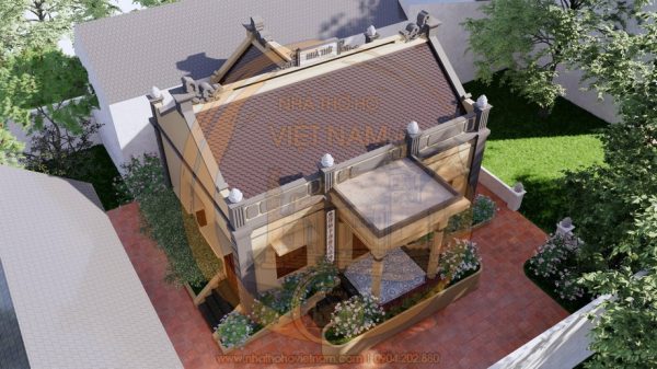 Phối cảnh nhà thờ họ 3 gian 2 mái tại xã Lâm Bình, Tuyên Quang