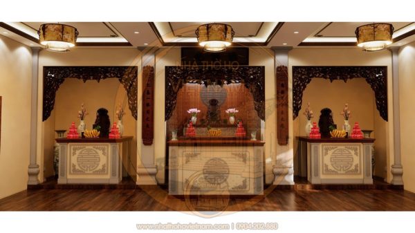 Phối cảnh nhà thờ họ 3 gian 2 mái tại xã Lâm Bình, Tuyên Quang